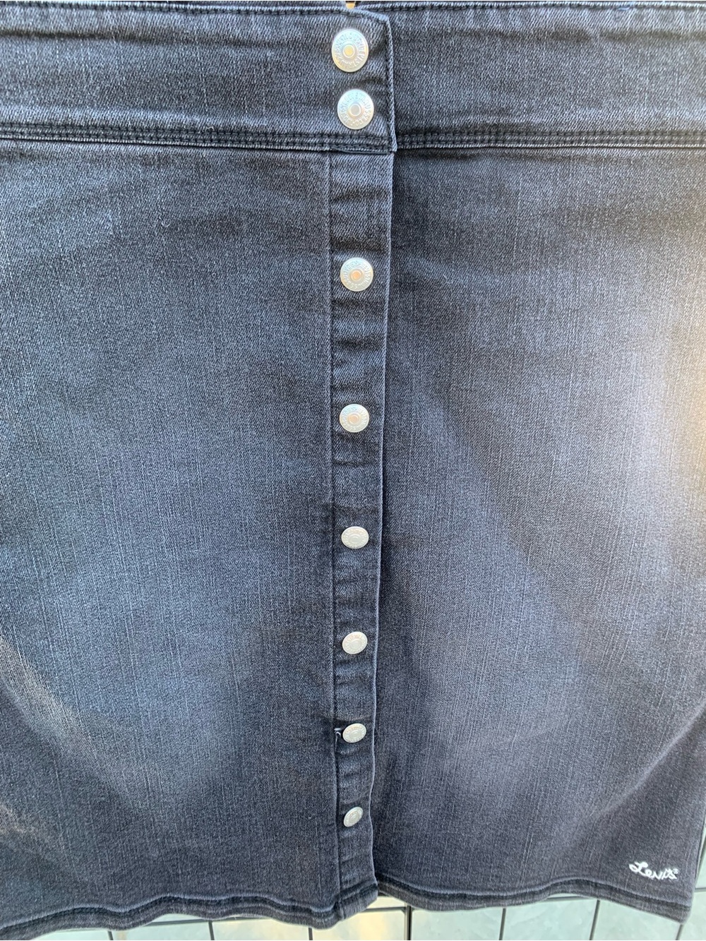 Levi's Black Denim Button-Front denim Dress size 12 - Picture 3 of 8